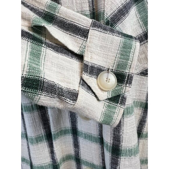 ZARA Shacket Jacket Green Plaid Overshirt Button Front Shirt XS Extra Small - Picture 11 of 12